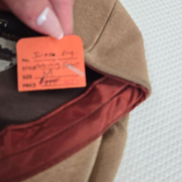 Vintage 70s Brown Flat Cap Suede Cabbie Newsboy Mens Size M  NEW - Picture 6 of 7